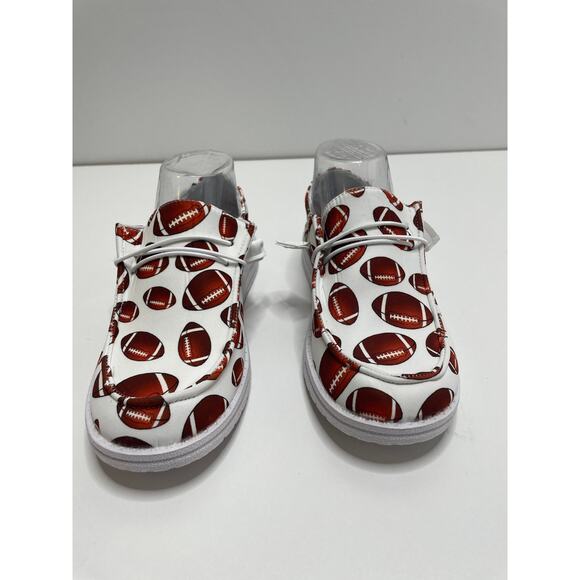 Unbranded Slip On White Shoe Football Graphic All Over Print Eu 37 US 6.5 New - Picture 3 of 9